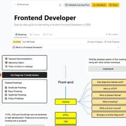 نشان دادن محل نسخه ساده شده نقشه راه توسعه‌دهنده وب frontend